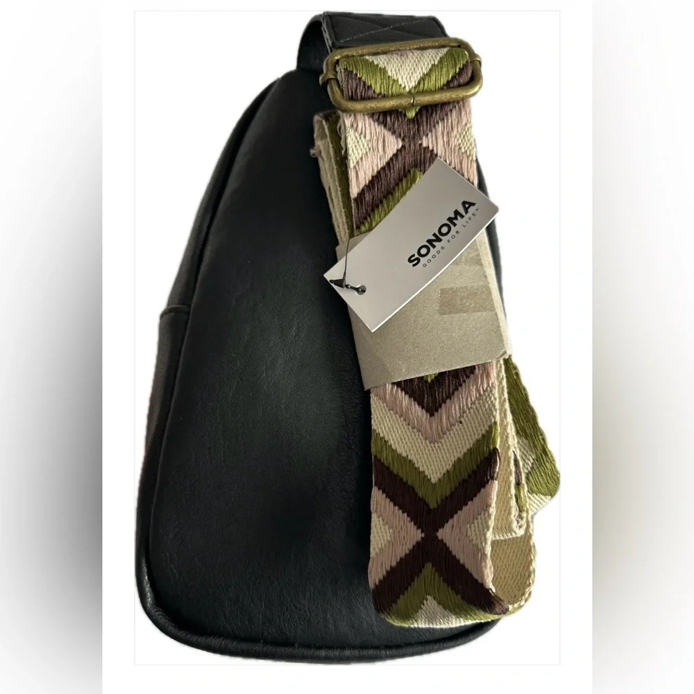 🖤 Sonoma Black Crossbody Bag NWT Multi Zip Trendy Strap